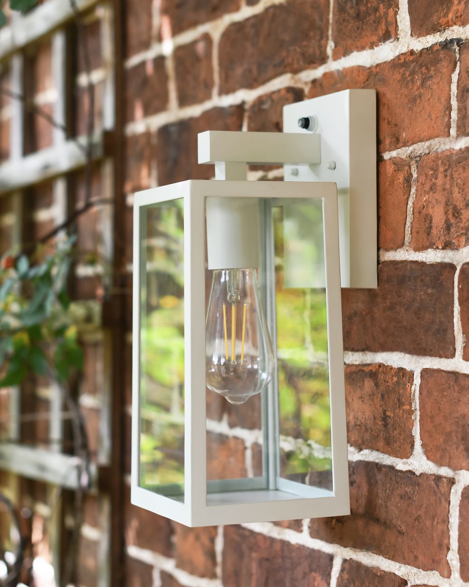 View From the Side of the Davenport White Garden Wall Light