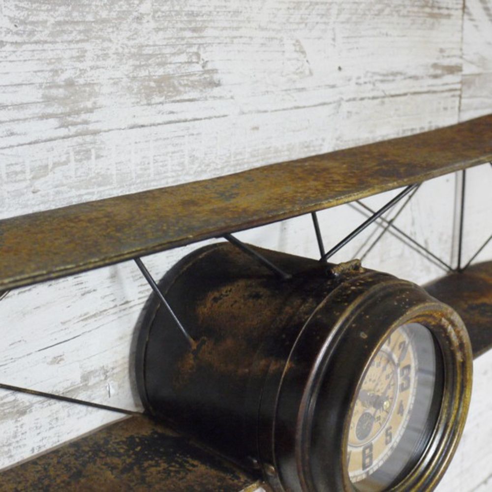 Vintage Gold Aeroplane Wall Clock