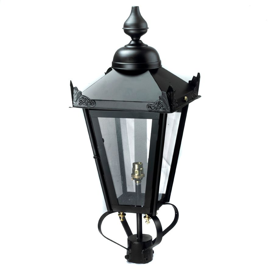  "Crown Riversham" Black Victorian Patio Lamp Post Set 105cm