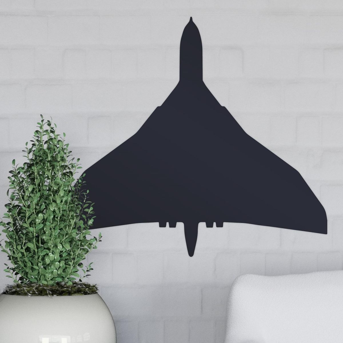 Black Vulcan Aircraft Wall Art in Situ 