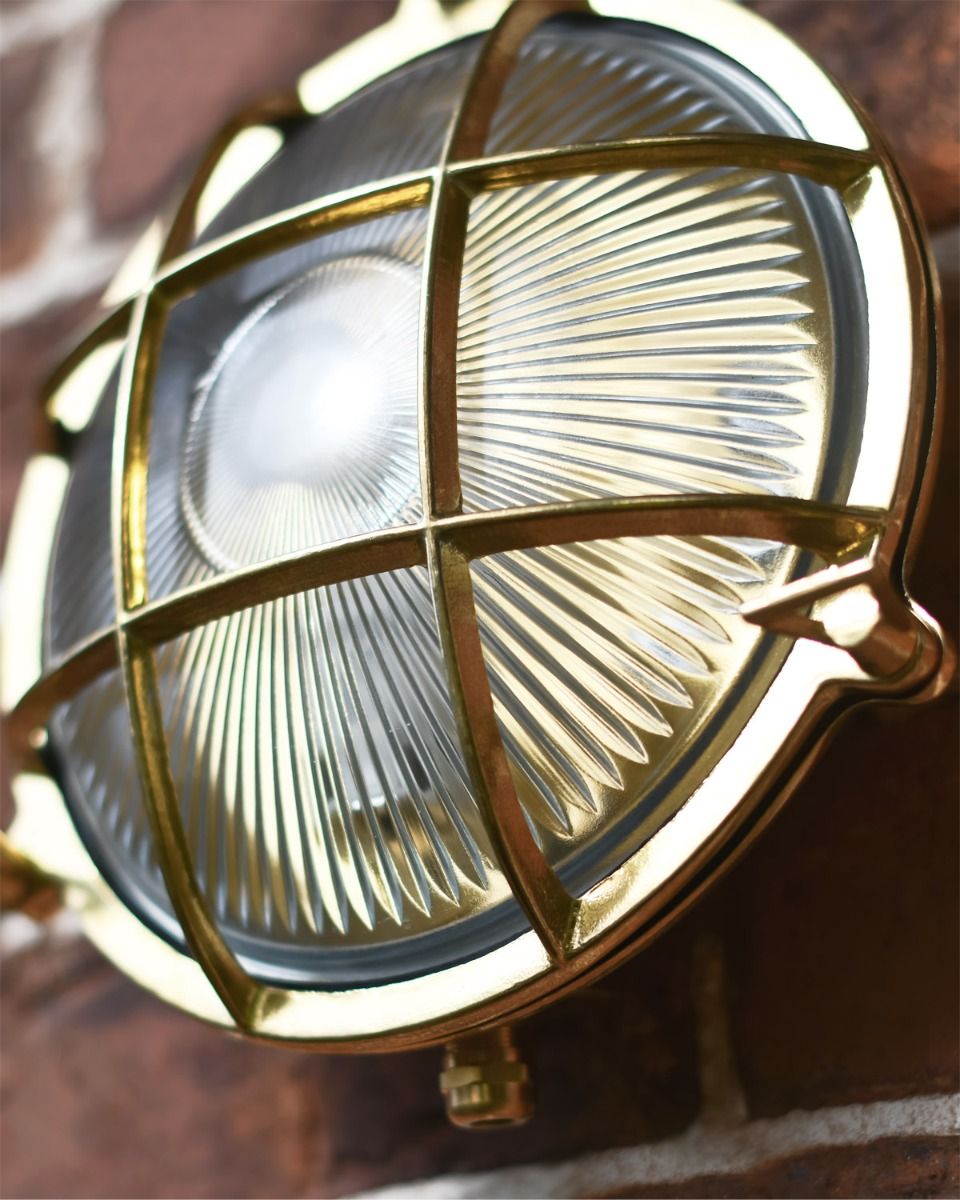 Antique Brass Nautical "Bow" Wall Light  Antique Brass Nautical "Bow" Wall Light