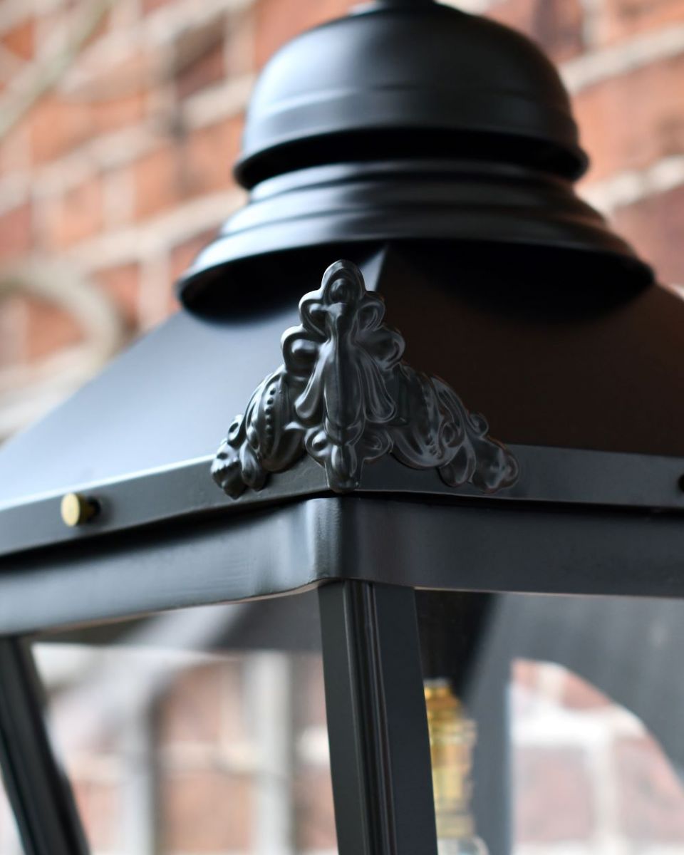Black Sunningdale Wall Mounted Lantern Decoration Close Up
