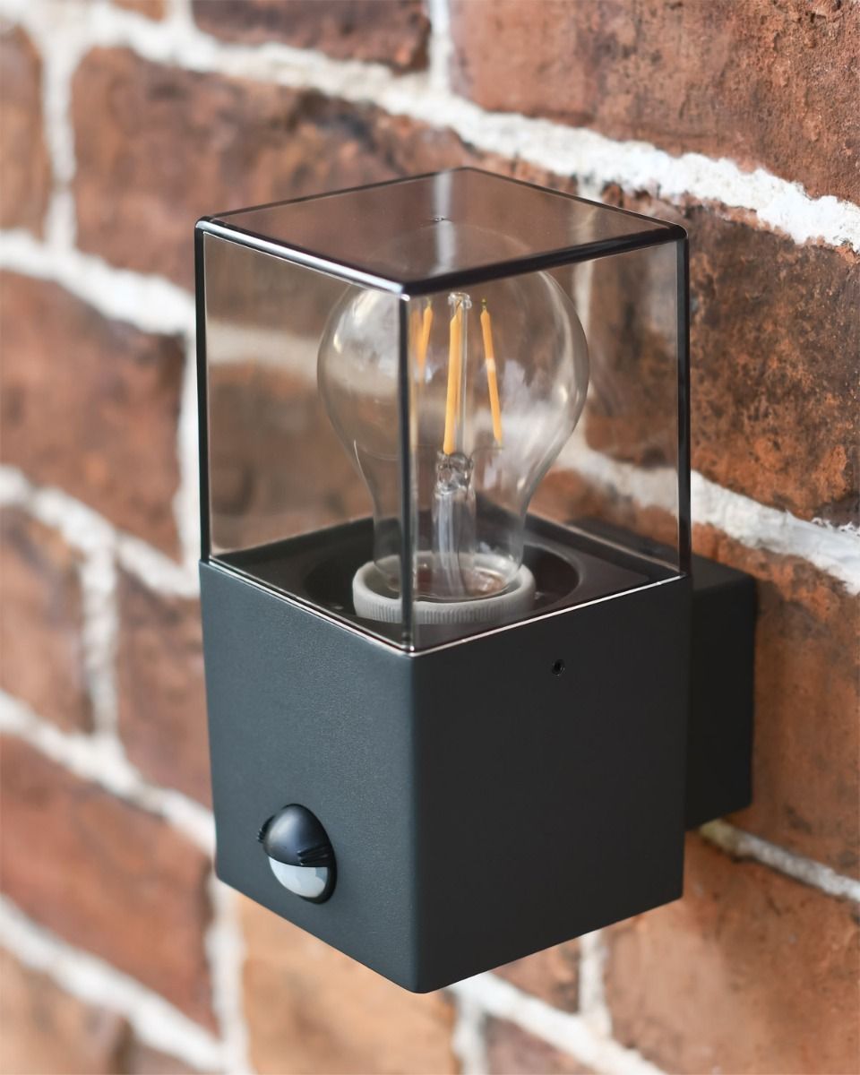 Contemporary Black "Cube" Wall Light