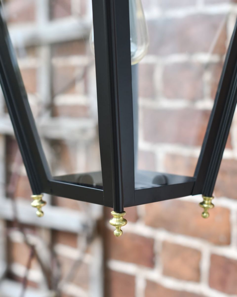 Black Sunningdale Wall Mounted Lantern Frame Close Up