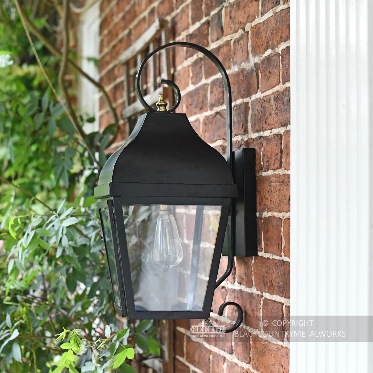 Wall Mounted Black Lantern With Bracket