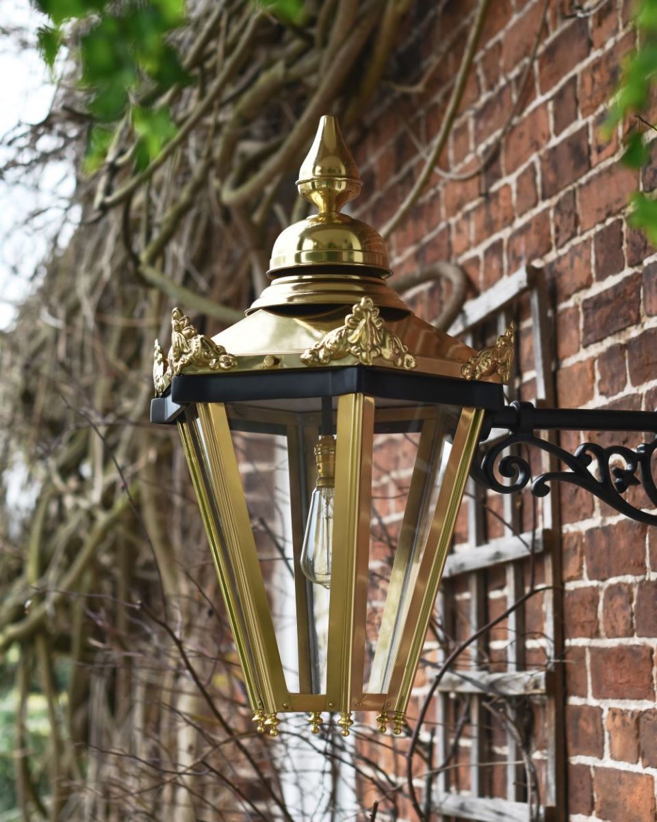 Brass Wall Mounted Lantern side view