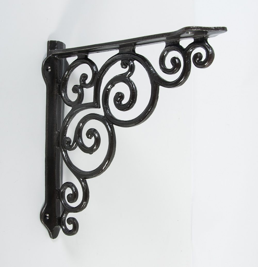 "Paradise House" Cast Iron Scroll Shelf Bracket 27 x 25cm