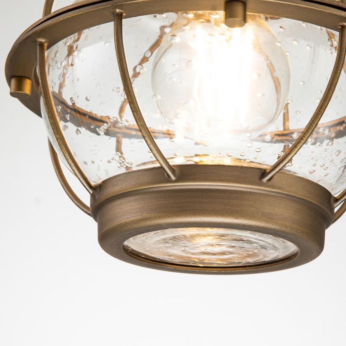 Walton Traditional Orb Hanging Ceiling Light in a Brass Finish Detailing