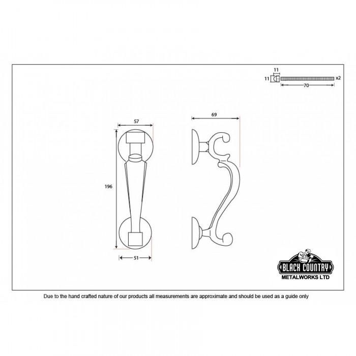 "Watson" Brass Doctor"s Door Knocker Dimensions "Watson" Brass Doctor"s Door Knocker Dimensions