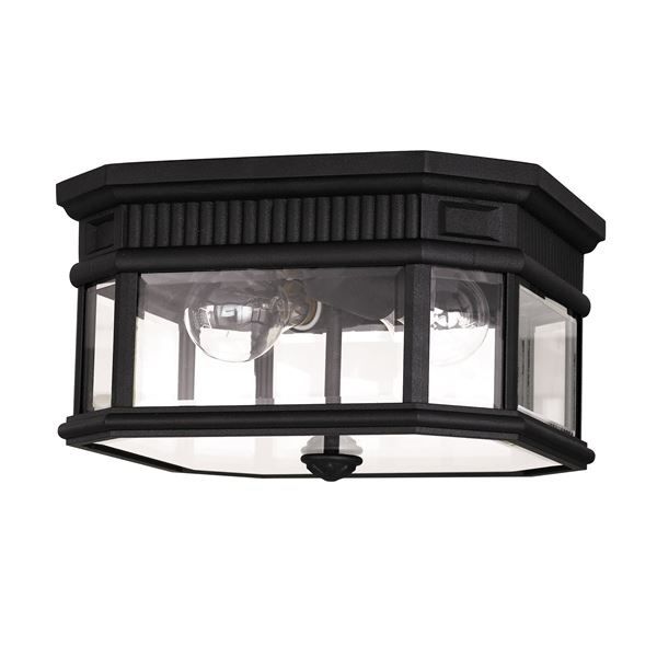 "Wayland" Black Traditional Flush Ceiling Light
