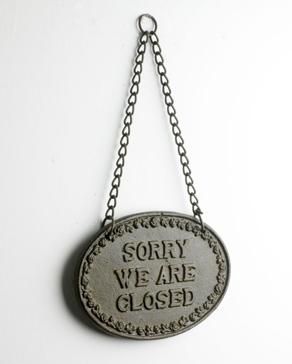 "Sorry We Are closed" Hanging Shop Sign