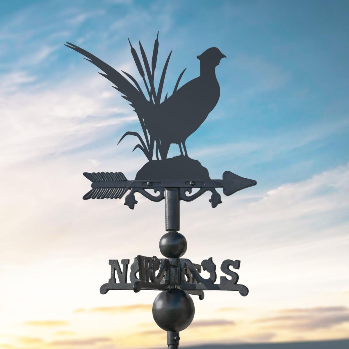 Pheasant on Miniature Weathervane at Dusk