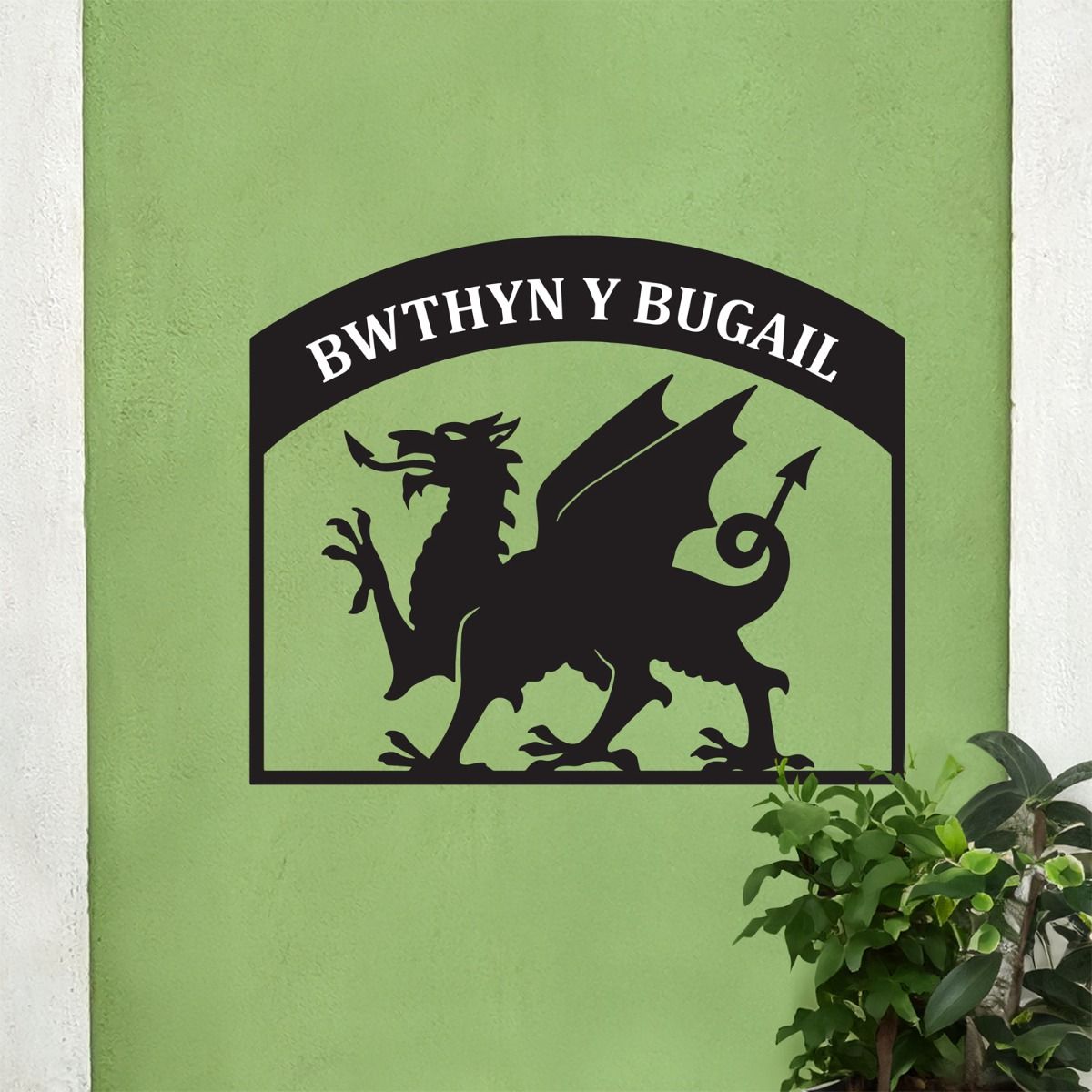 Steel Welsh Dragon House Name Sign