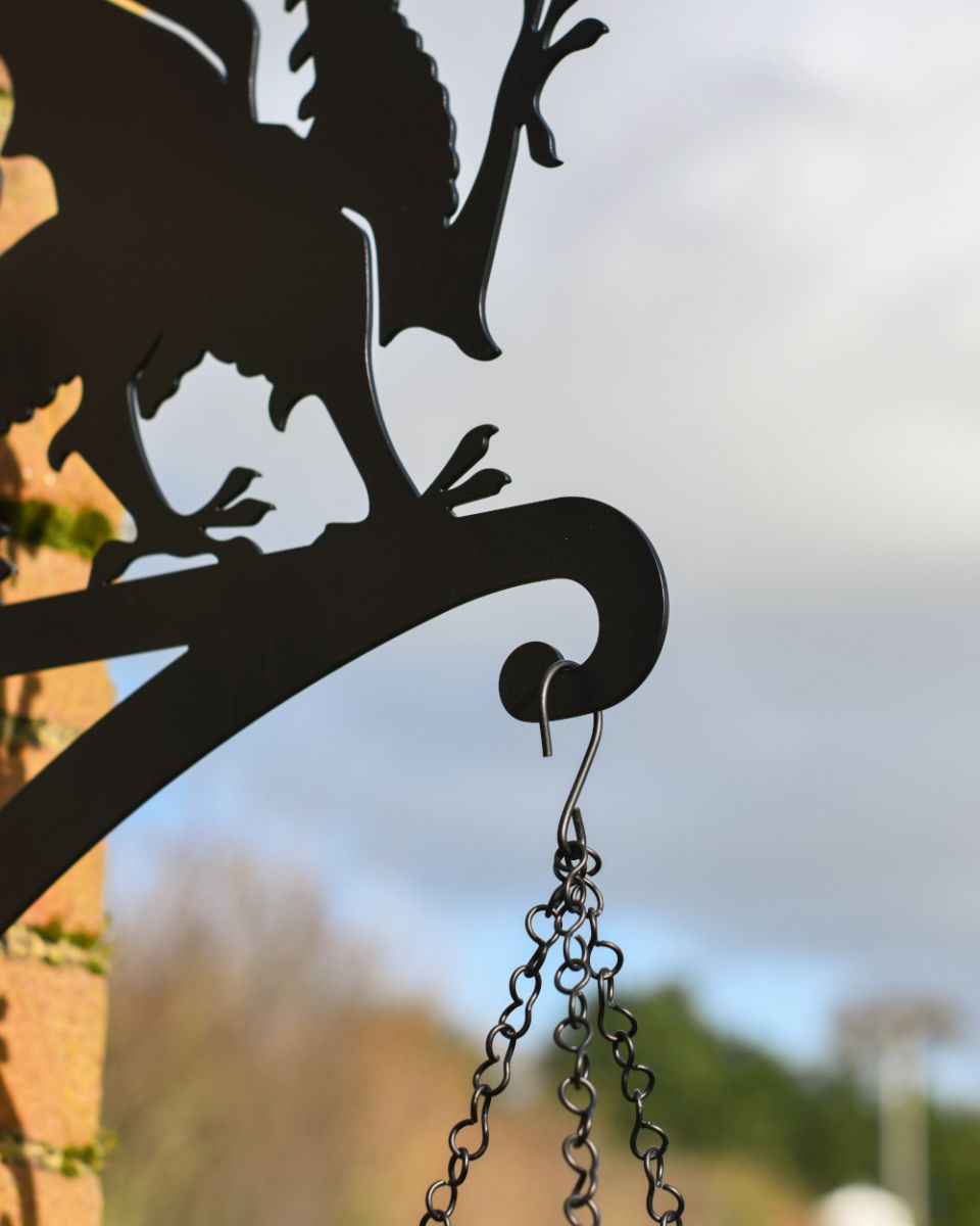 Close up of hanging basket hook Close up of hanging basket hook
