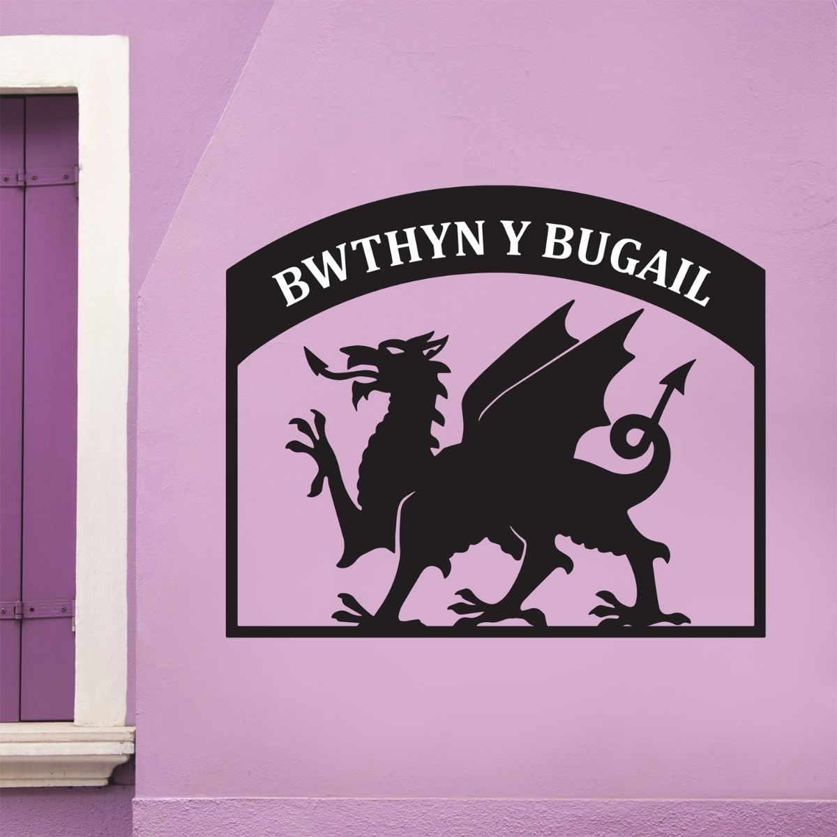 Steel Welsh Dragon House Name Sign