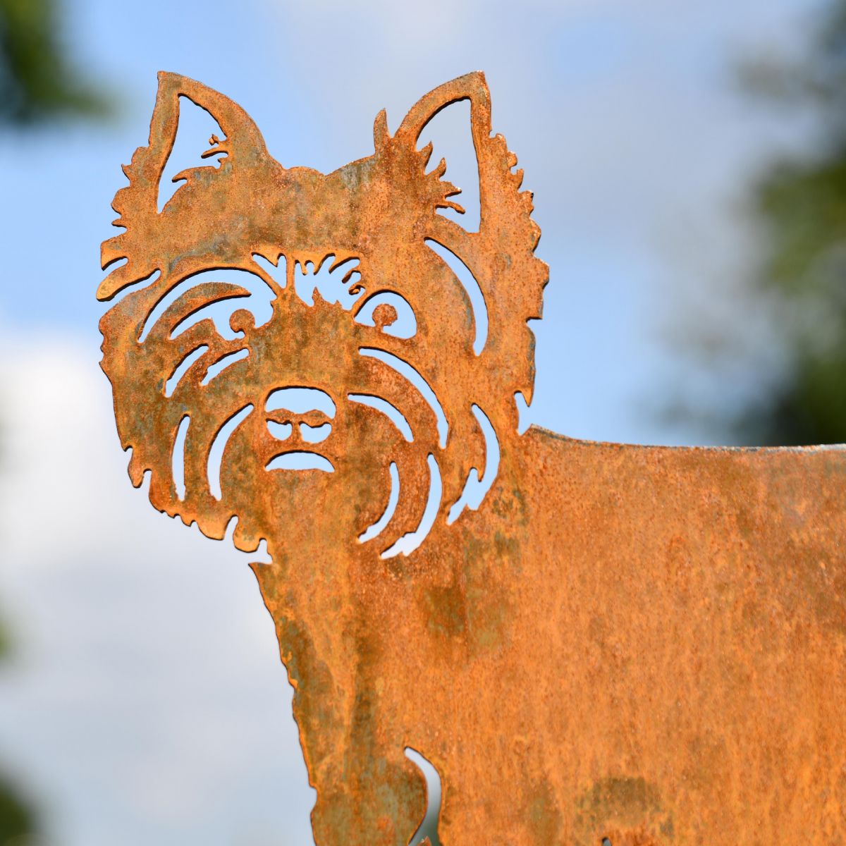 Rustic West Highland Terrier Silhouette close up of face