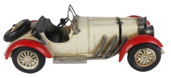 Vintage White Convertible Car Replica Ornament Side View Vintage White Convertible Car Replica Ornament Side View