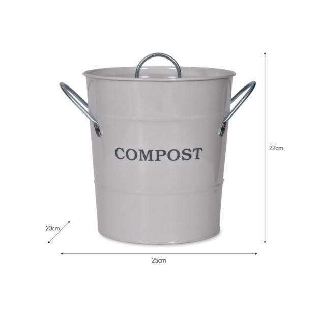 White 3.5L Compost Bucket Measurements