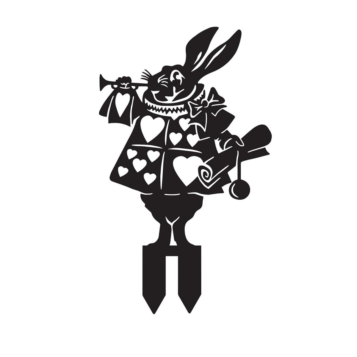 Rabbit With Trumpet Silhouette in a Black Finish