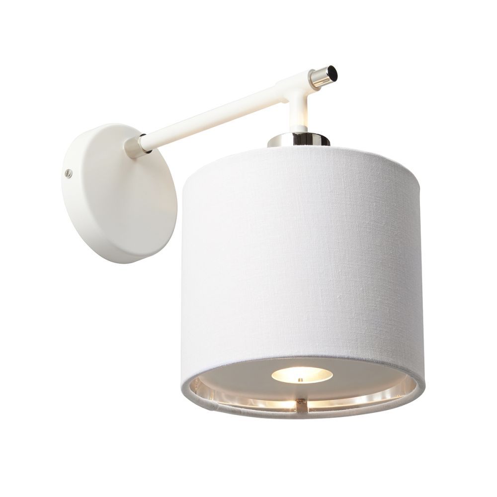 White & Polished Nickel Wall Light
