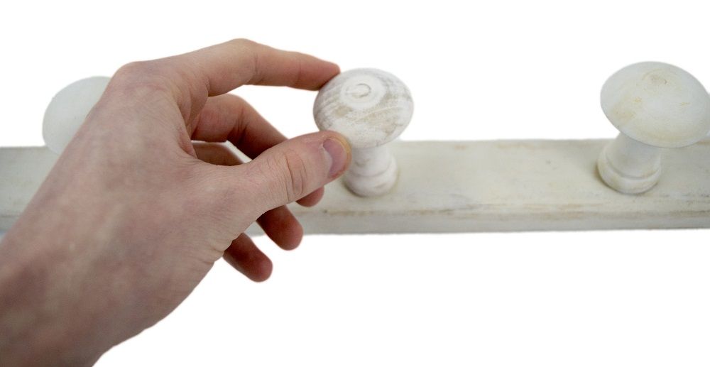 White Wooden Hook Rack