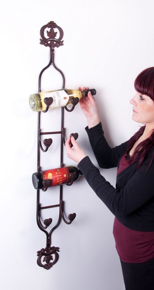 "Artisan Avenue" Cast Iron Wine and Bottle Holder "Artisan Avenue" Cast Iron Wine and Bottle Holder