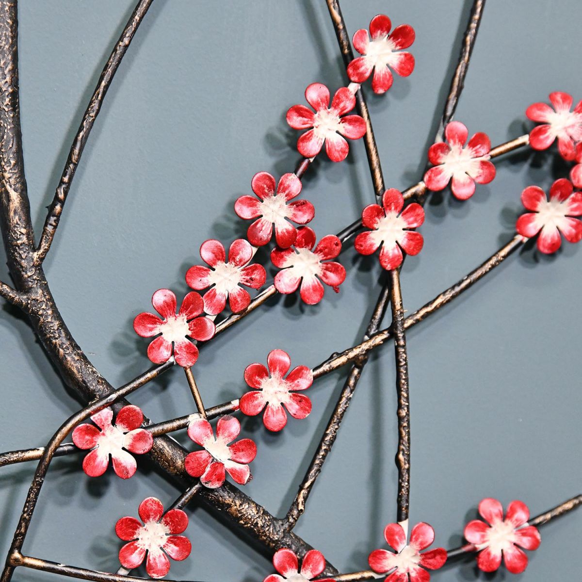  Metal Wall Art with a Pink Wintersweet Floral Design 