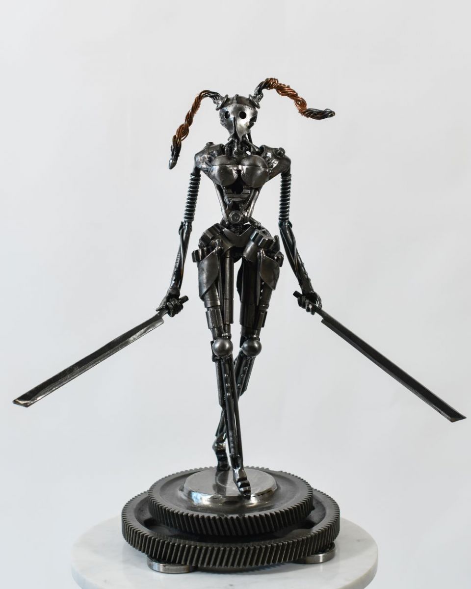 Bespoke Woman Warrior Artist Sculpture