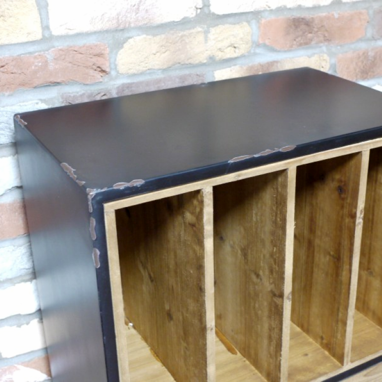 Filing Cabinet Created out of Wood & Iron 