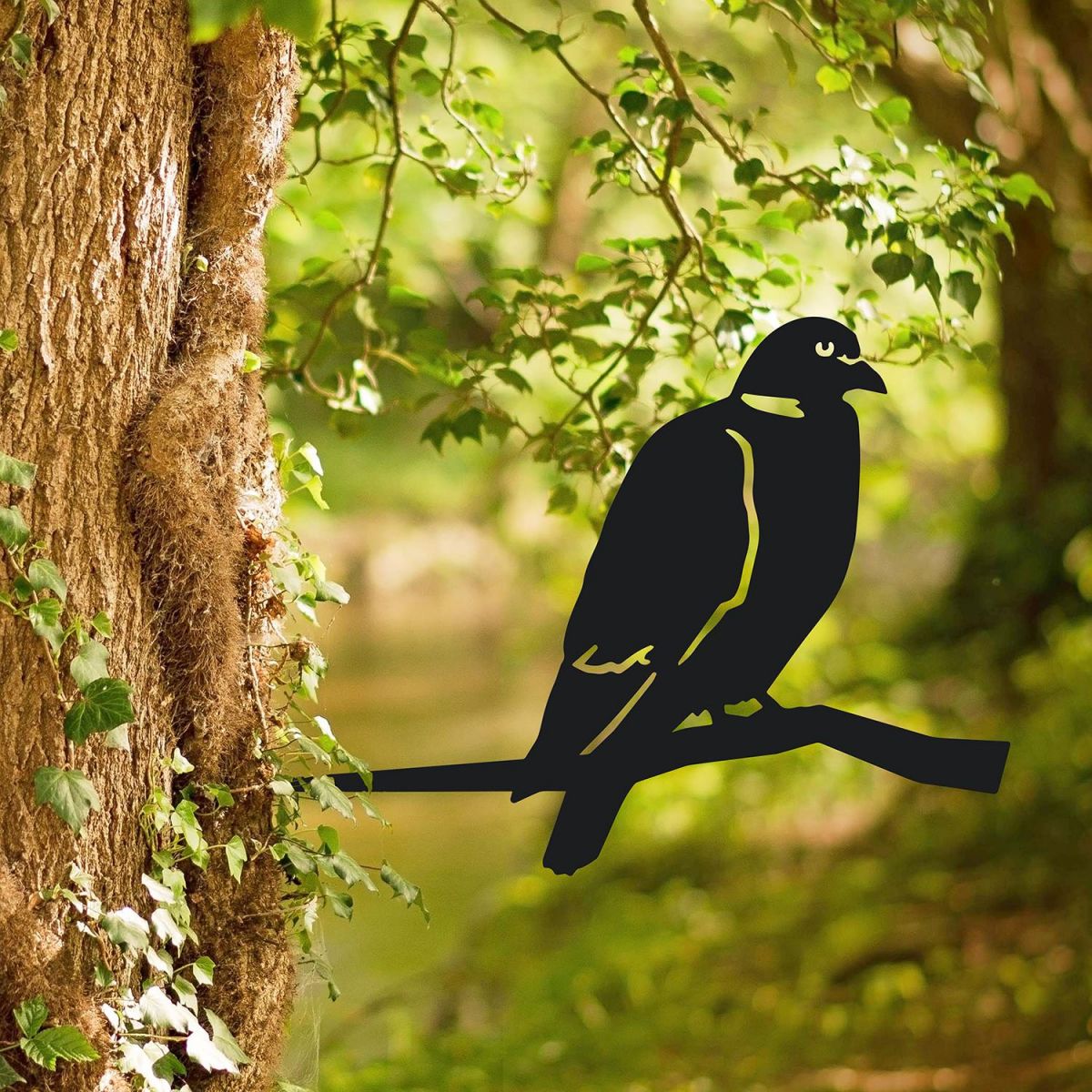 Wood Pigeon Tree Spike Finished in a Black Finish