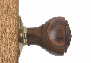 Ribbed End Wooden Door Knob