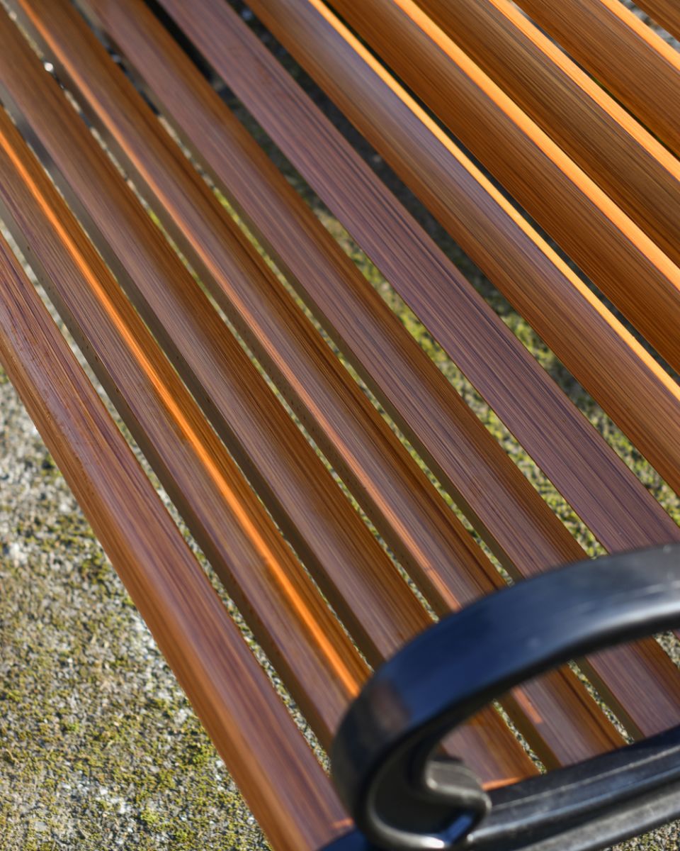 Close Up Of The Details Of The Wooden Seat On The Denford Bench