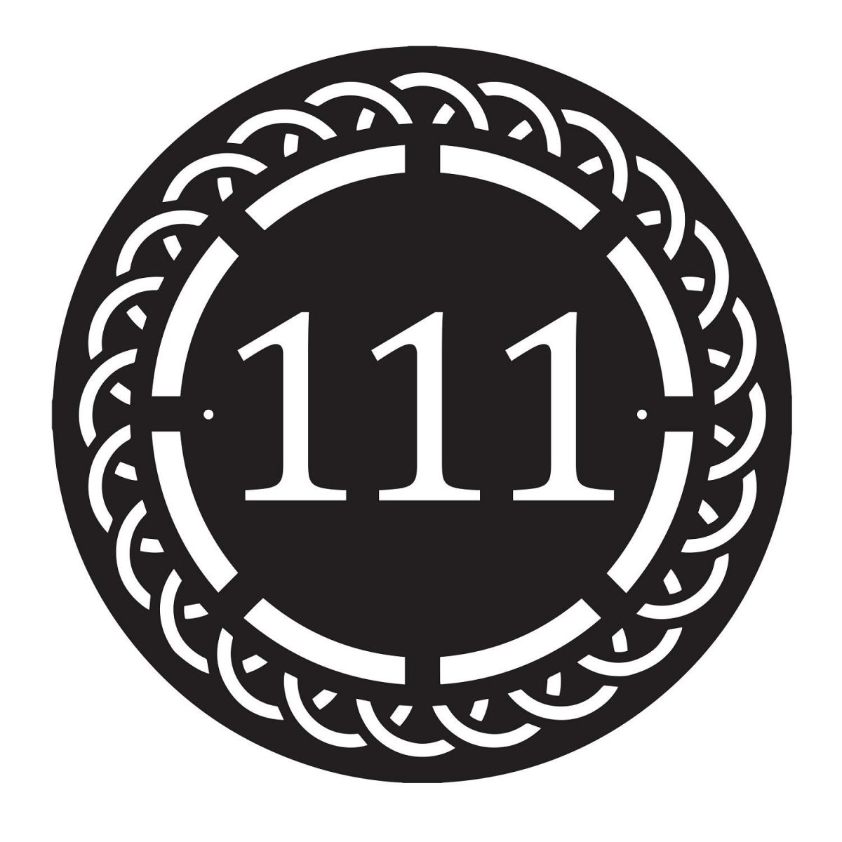 Circular Woven Iron House Number Sign Circular Woven Iron House Number Sign