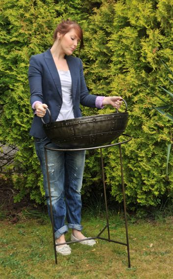 "Annapurna" Wrought Iron Indian Kadai Bowl & Fire Pit