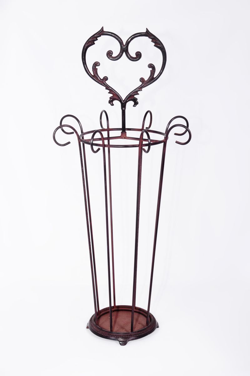 "Lady Laurencia" Wrought Iron Heart Umbrella Stand "Lady Laurencia" Wrought Iron Heart Umbrella Stand