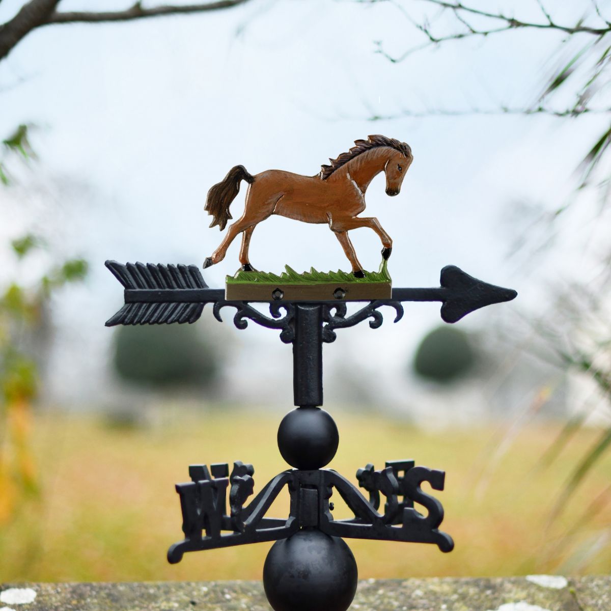 Hand Painted Stallion Weathervane in Cast Iron