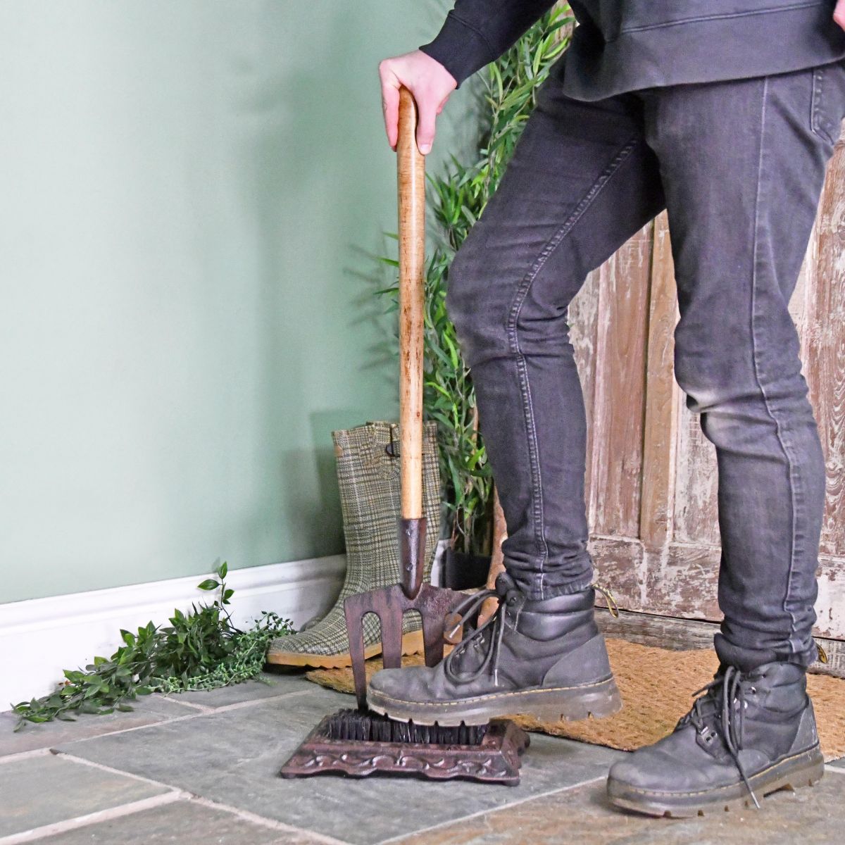 "Emily" Garden Fork Boot Brush & Scraper 