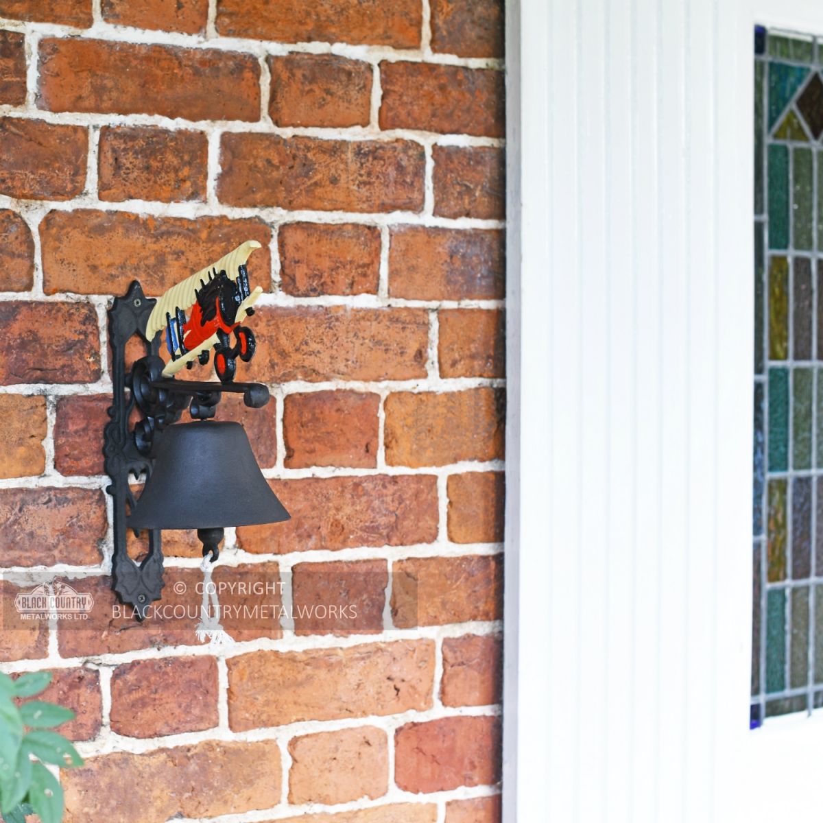 Cast Iron Hand Painted Garden Bell - Plane