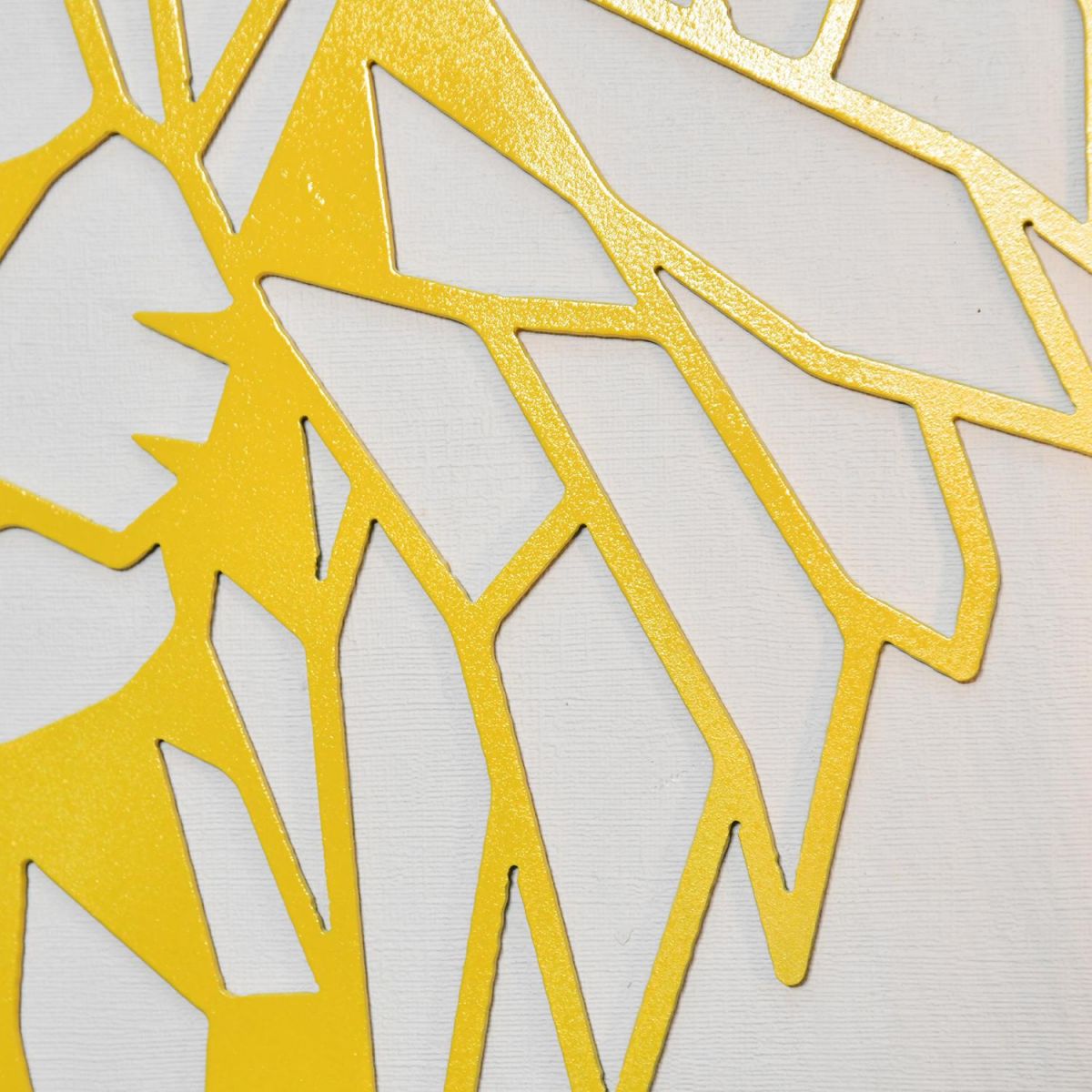 Close-up of the Geometric Design of the Lion Steel Wall Art