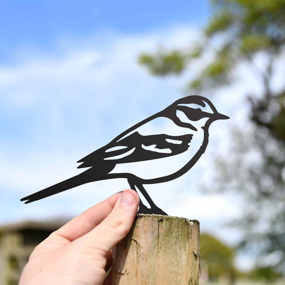 Scale Shot of Yellow Wagtail Steel Fence Topper in Black Scale Shot of Yellow Wagtail Steel Fence Topper in Black