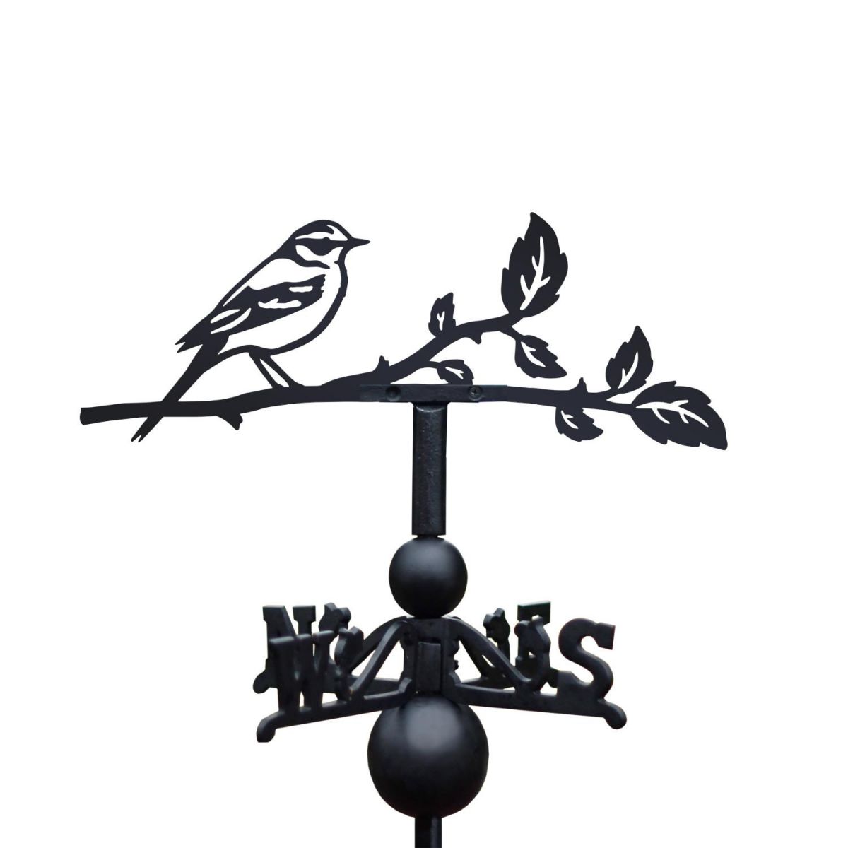 Yellow wagtail weathervane on a white background