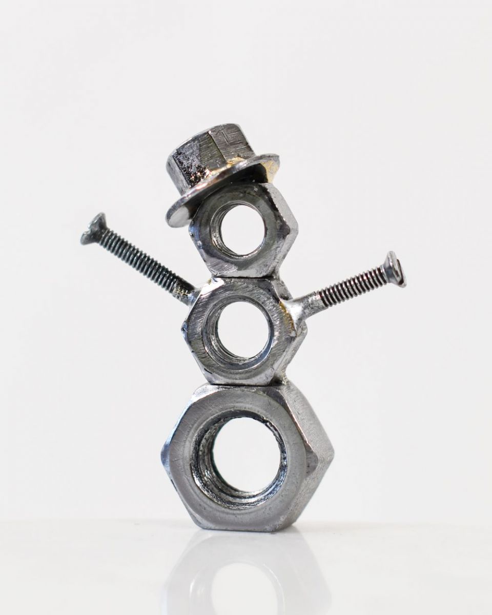 "Yeti" The Scrap Metal Snowman side view "Yeti" The Scrap Metal Snowman side view