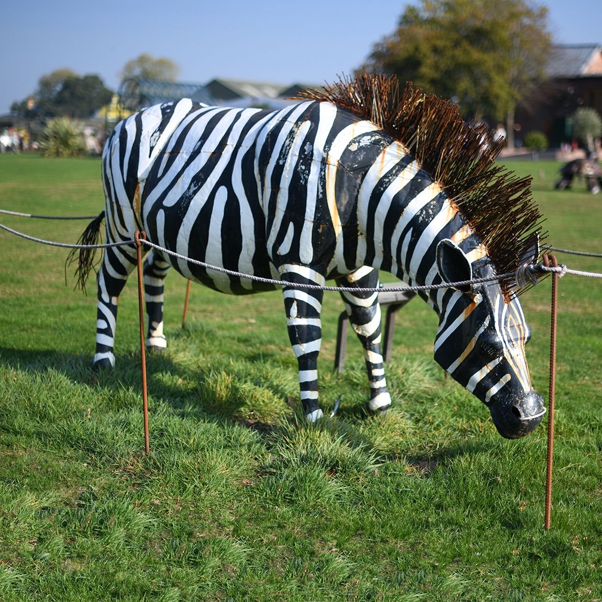 Hand Painted "Kalahari Cape" Zebra Garden Sculpture