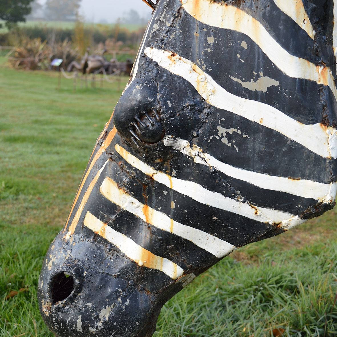 Hand Painted "Kalahari Cape" Zebra Garden Sculpture