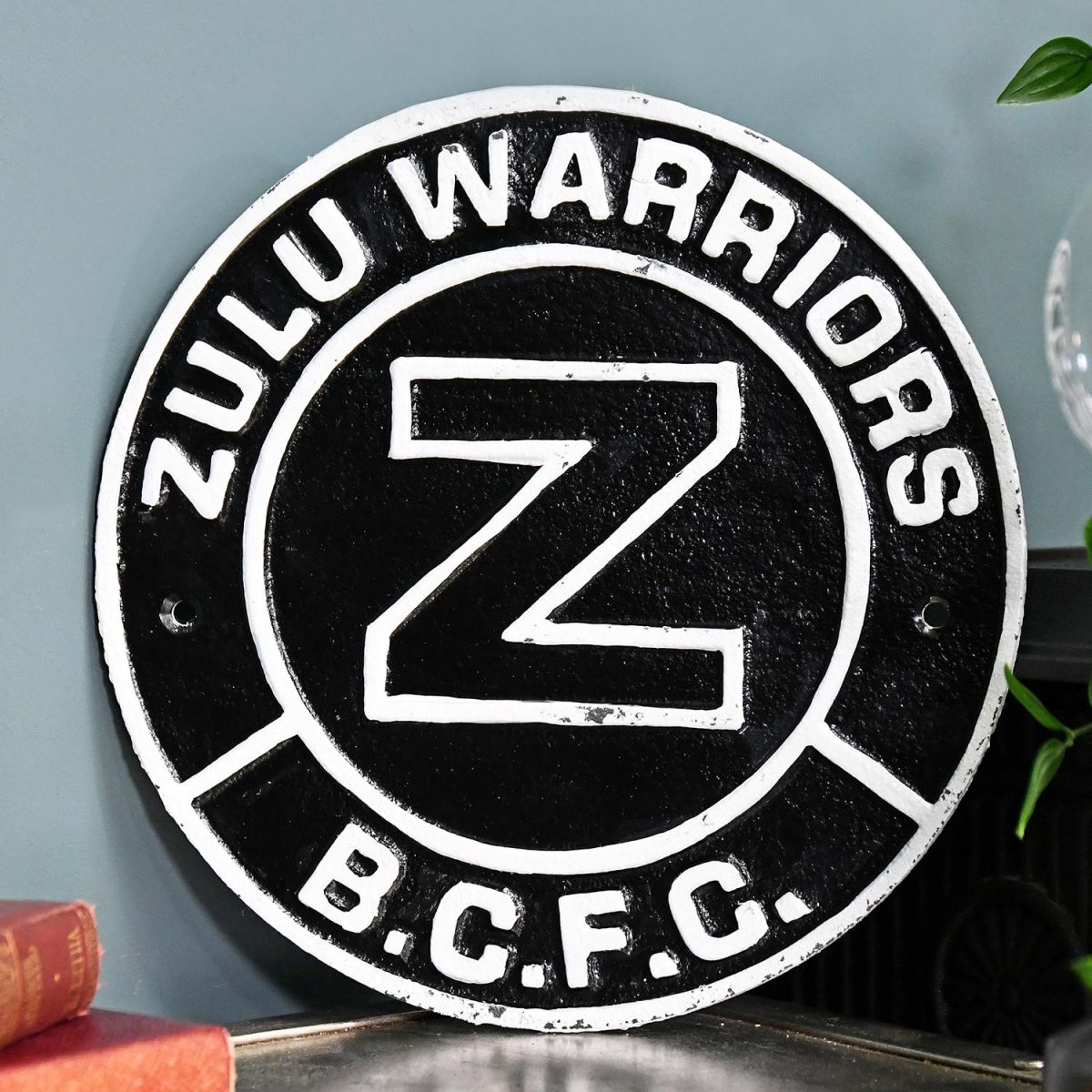 "Zulu Warriors" Birmingham City FC Cast Iron Sign in Situ