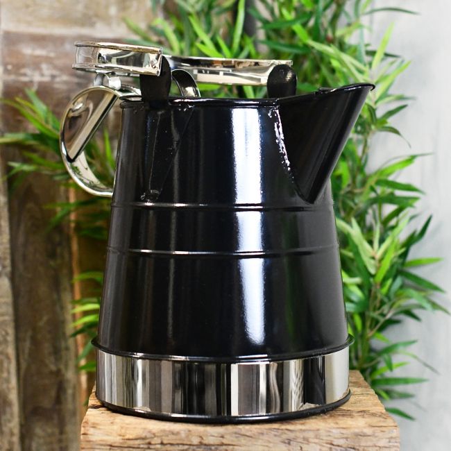 2 Gallon Watering Can in Black & Chrome 2 Gallon Watering Can in Black & Chrome
