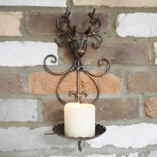 Wall Mounted Stag Candle Holder 