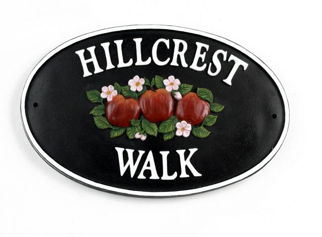 "Appleton" Cast Iron Effect Oval House Name Sign