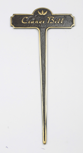 Crane’s Bill Brass Garden Plant Marker Crane’s Bill Brass Garden Plant Marker