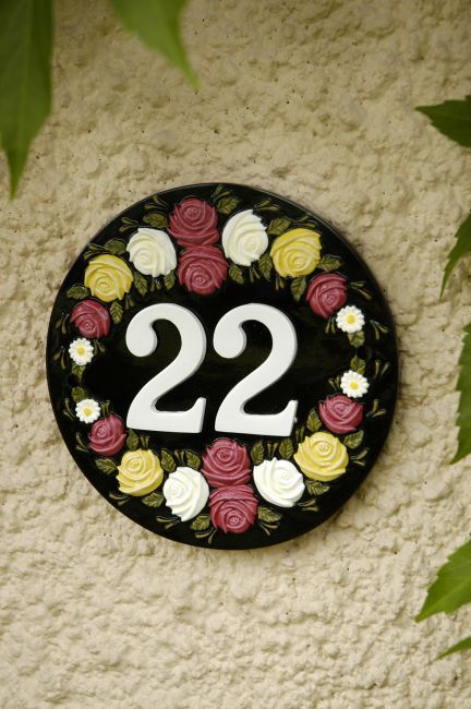 "Renwell Valley" Blank Floral House Sign
